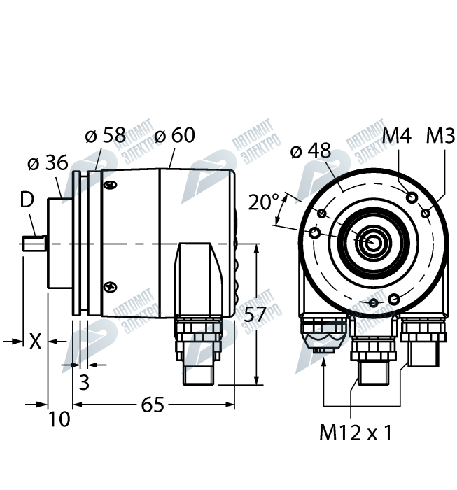 Энкодер TURCK RS-25S6C-9A16B-R3M12