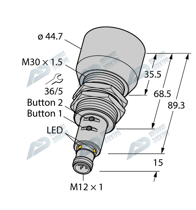 Ультразвуковой датчик TURCK RU600U-M30E-2UP8X2T-H1151