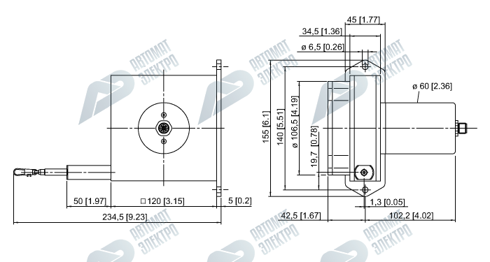 Тросиковый энкодер TURCK DW6000-155-PA-H1441