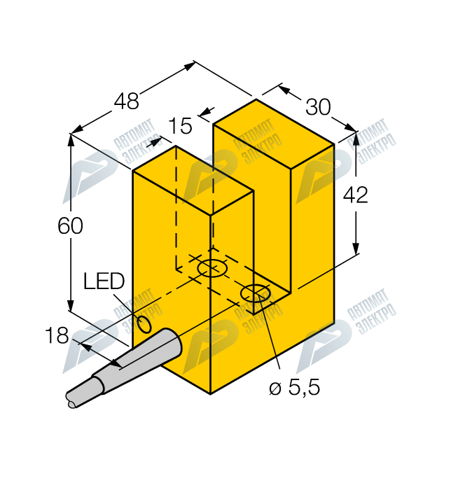 Индуктивный щелевой датчик TURCK SI15-K30-AN6X