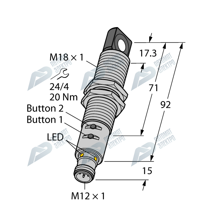 Ультразвуковой датчик TURCK RU40U-M18ES-LIU2PN8X2T-H1151